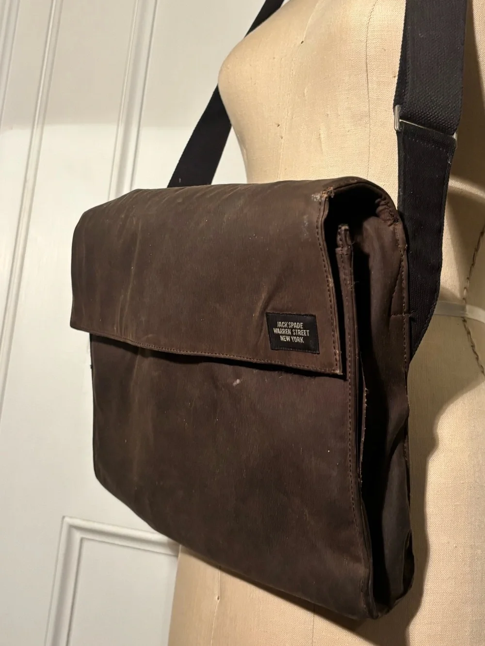 A Jack Spade Warren Street New York Brown Canvas Messenger Bag